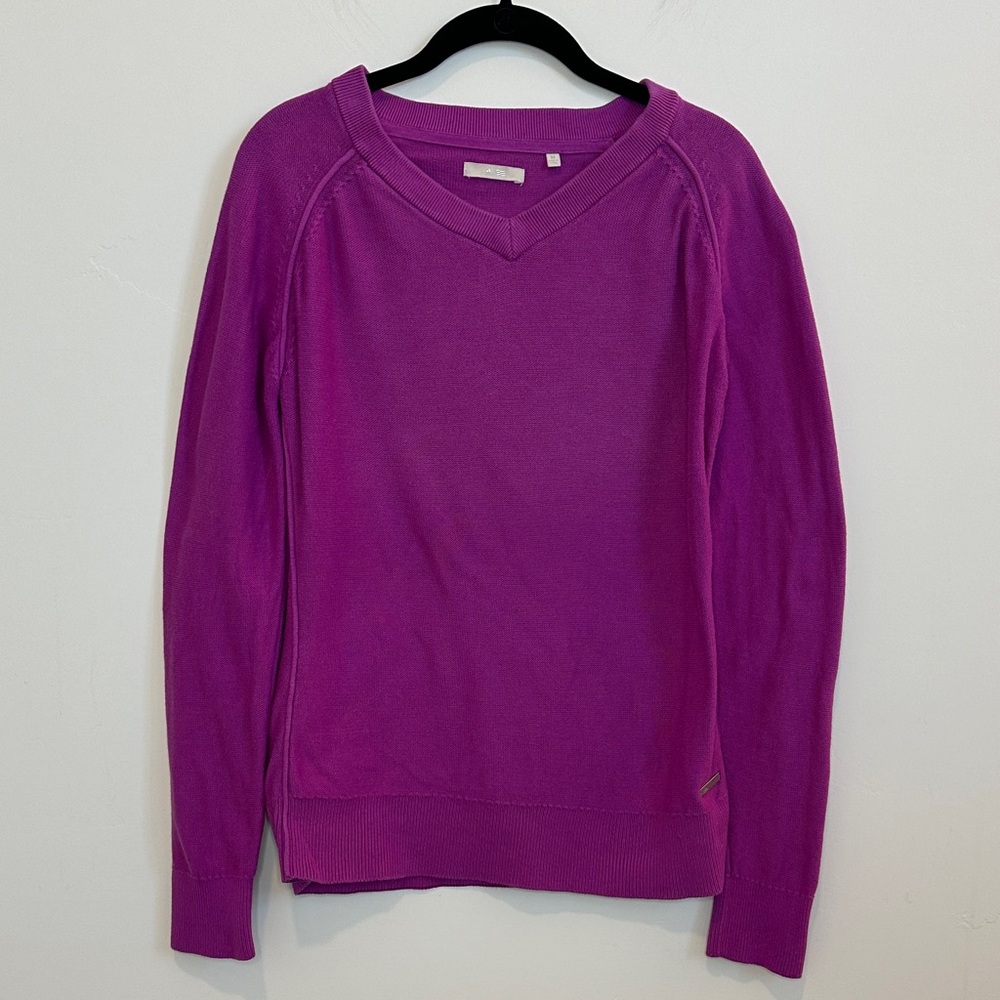 Adidas Magenta V-Neck Golf Sweater, Cotton, Size Medium